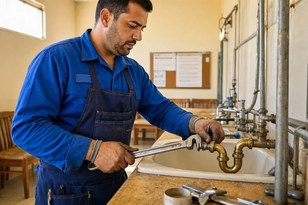 فني صحي جمعية الشعب يقدم خدمات السباكة والصيانة العامة