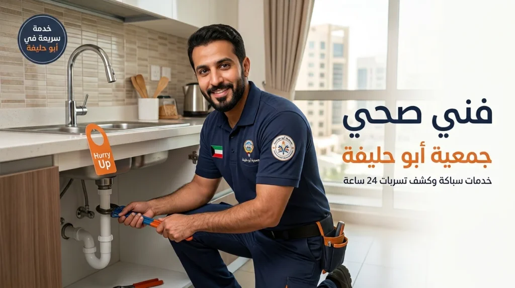 فني صحي جمعية أبو حليفة يقوم بأعمال السباكة وصيانة التسريبات