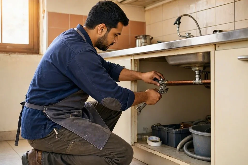 فني صحي جمعية الفيحاء لجميع أعمال السباكة والخدمات الصحية