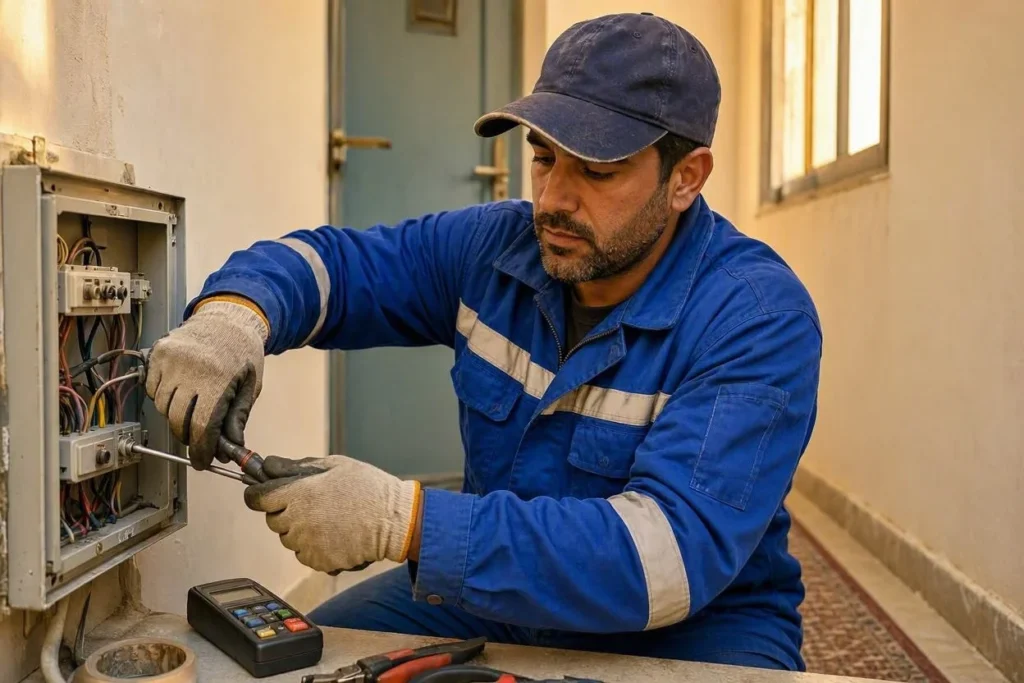 رقم كهربائي جمعية مشرف يثبت قواطع Type B والكابلات المصفحة