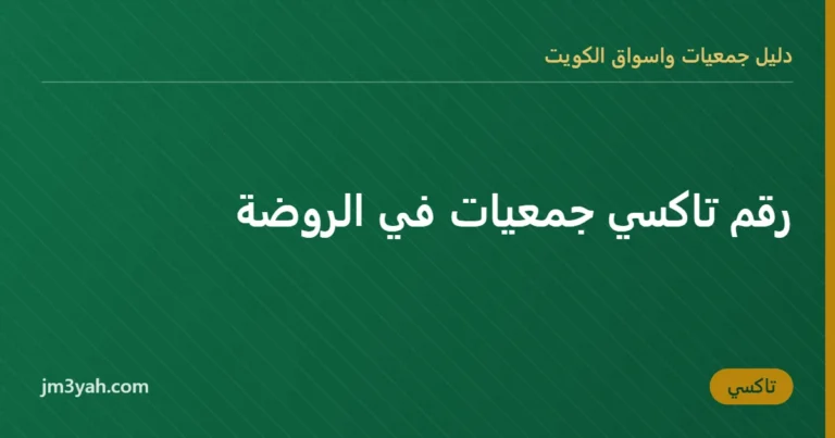 رقم تاكسي جمعيات في الروضة